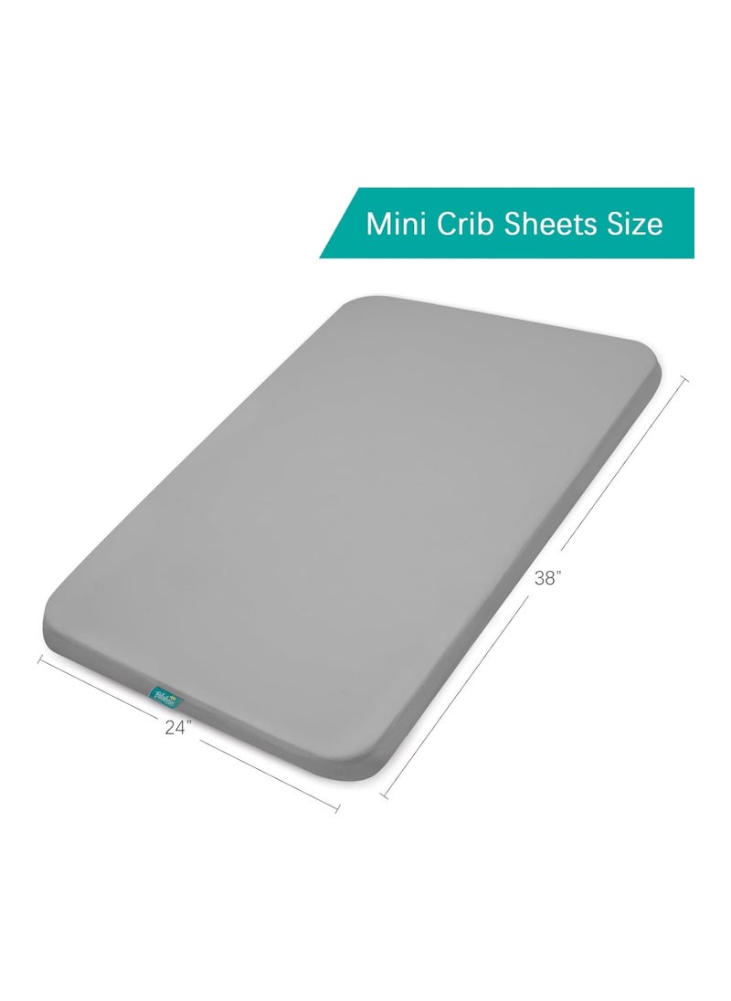 2 Pack 100% Waterproof Mini Crib Mattress Cover Protector