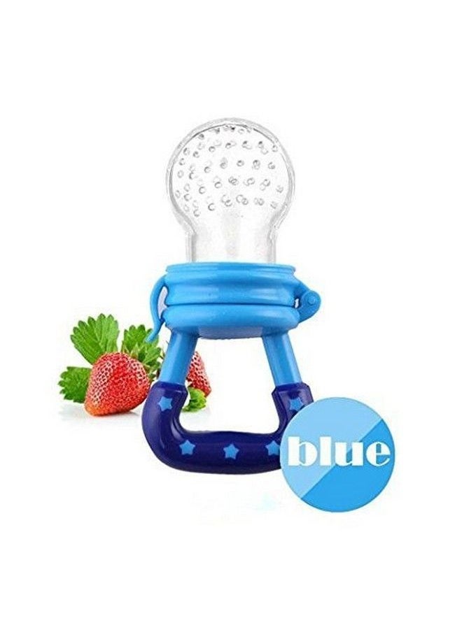 Baby Pacifier Food Feeder Silicone Fresh Fruit Vegetable Teething Nibbler Feeding Pacifier Bpafree; Selfsoothing Fruit Toy For Toddlers Infants(4 Months+) (Blue Pack Of 1)