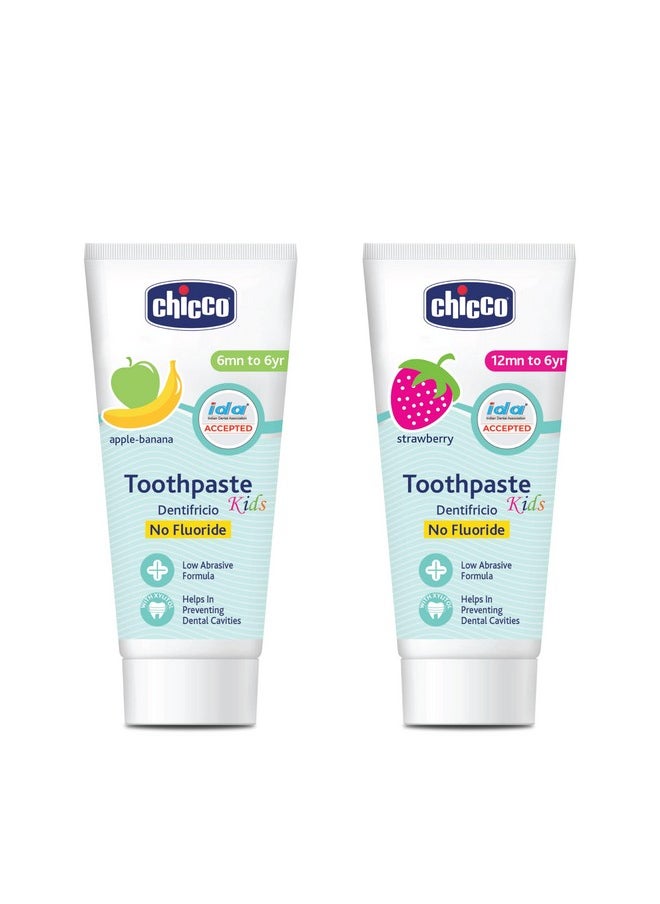 Baby Toothpaste Apple Banana 50Ml With Strawberry 50Ml Combo Pack Of 2 Pcs