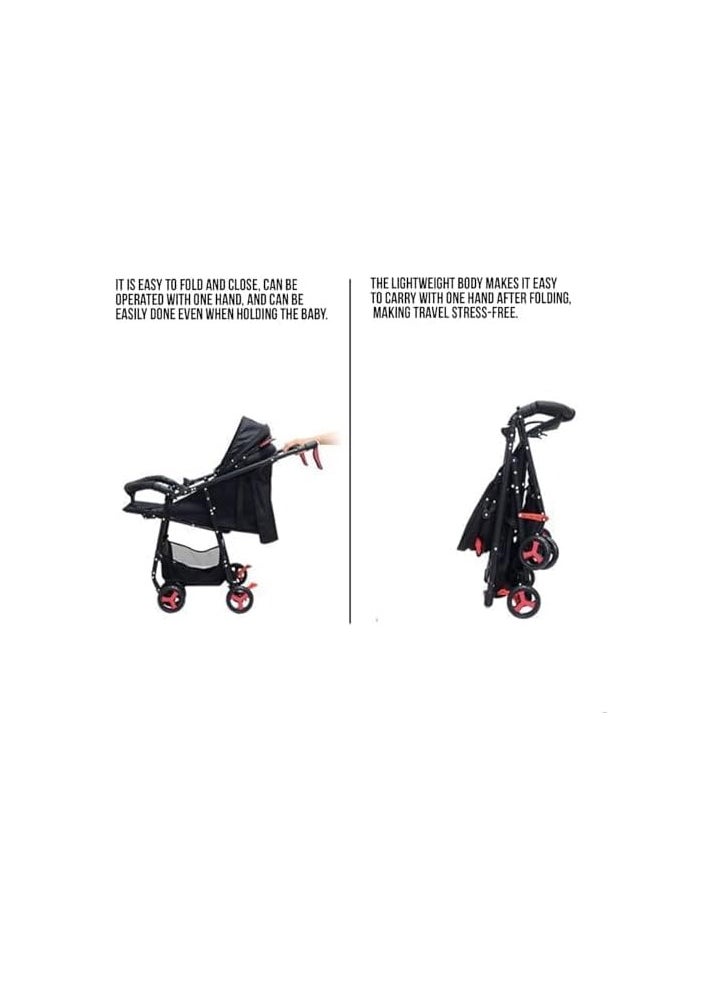 Baby Stroller Lightweight Cabin Pram and Infant Carrier Push Chair - Foldable All-Terrain Stroller With Convertible Double Seats, Convenient Stroller