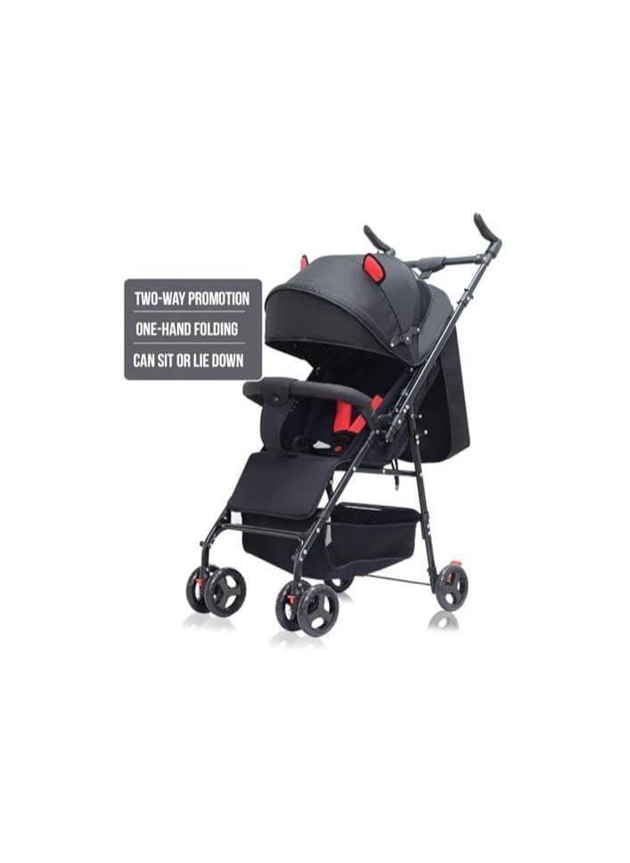 Baby Stroller Lightweight Cabin Pram and Infant Carrier Push Chair - Foldable All-Terrain Stroller With Convertible Double Seats, Convenient Stroller