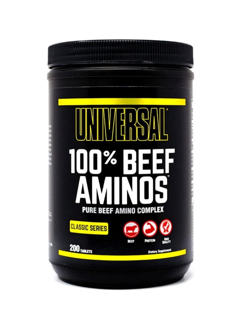 100% Beef Aminos Supplement Pure Beef Amino Complex 66 Servings 200 Tablets