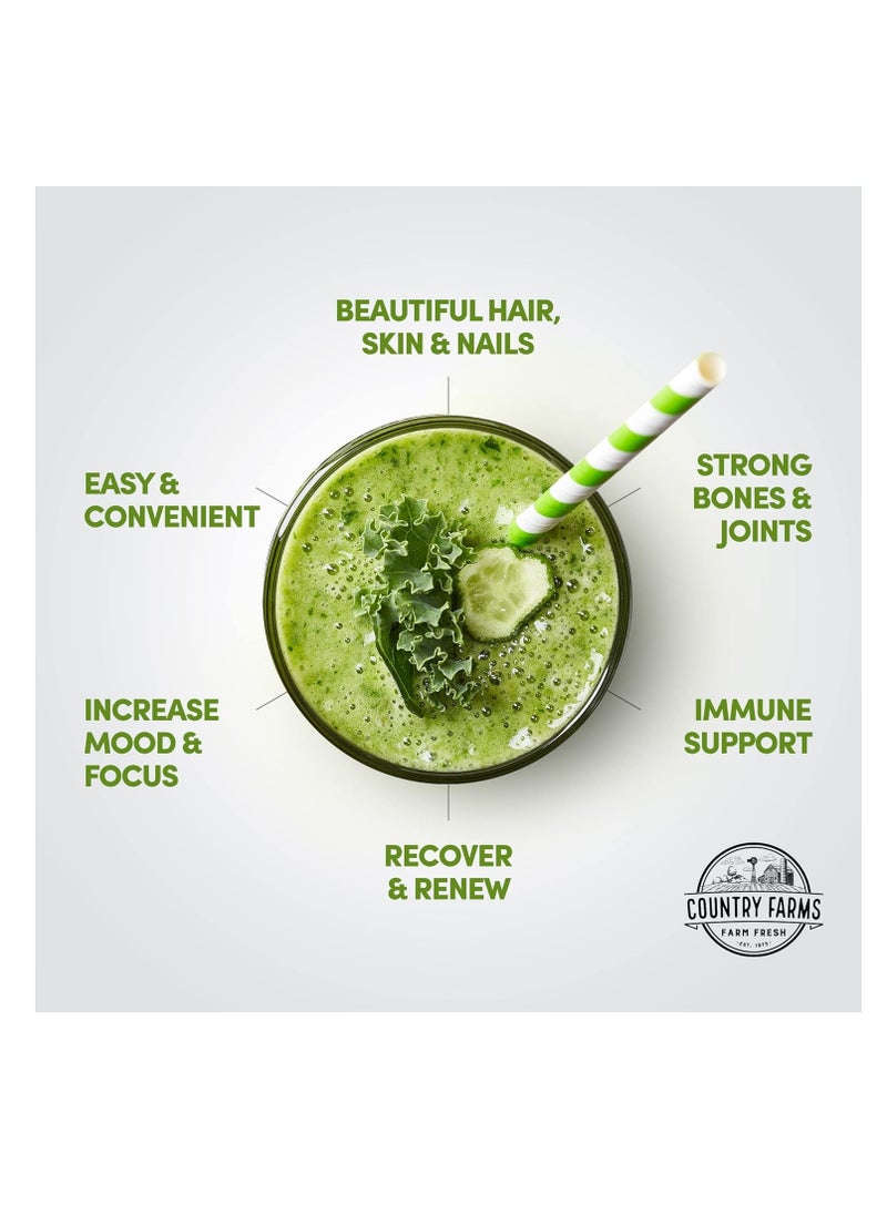 Country Farms Collagen + Greens Dietary Powder Supplement for Skin Hair Nail and Joints Unflavored 30 Servings 300g