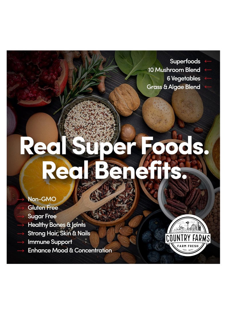 Country Farms Collagen + Greens Dietary Powder Supplement for Skin Hair Nail and Joints Unflavored 30 Servings 300g