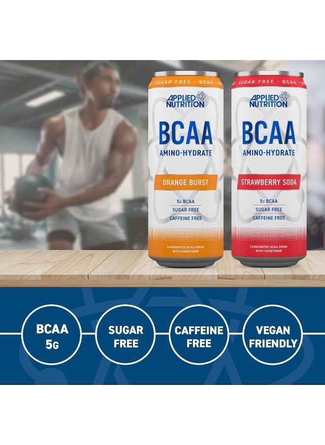 Bcaa Energy Drink Caffeine Free Bcaa Amino Hydrate Sugar Free Branch Chained Amino Acids Pack Of 24 Orange Burst