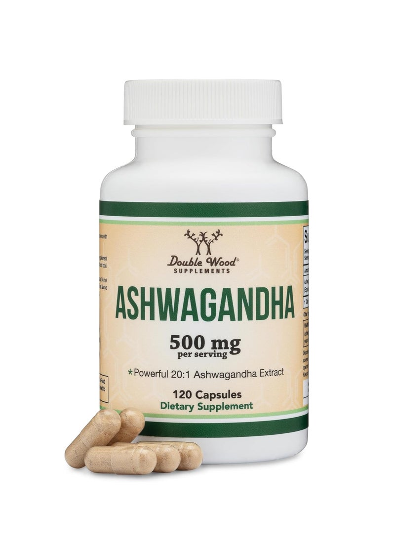 Ashwagandha Adaptogen Stress Relief 500 mg Per Serving 120 capsules