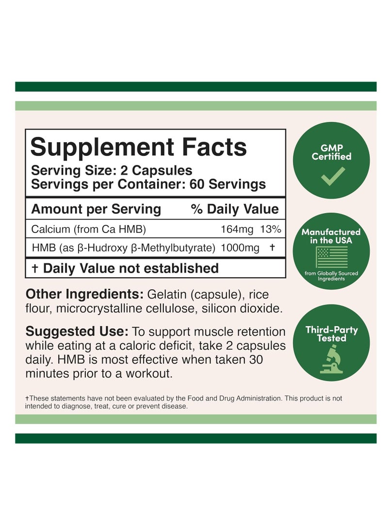 HMB Supplements 500 mg 120 capsules