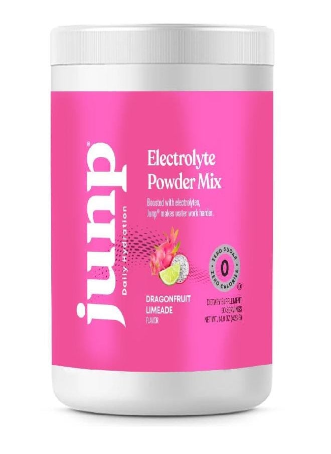 JUNP Hydration Electrolyte Powder, Electrolytes Drink Mix, Hydration Mix, Sugar Free, Gluten Free, 0 Calories, 0 Carbs, Keto Friendly, NON - GMO Kosher, 90 Servings. (Peach)… (Dragonfruit Limeade)