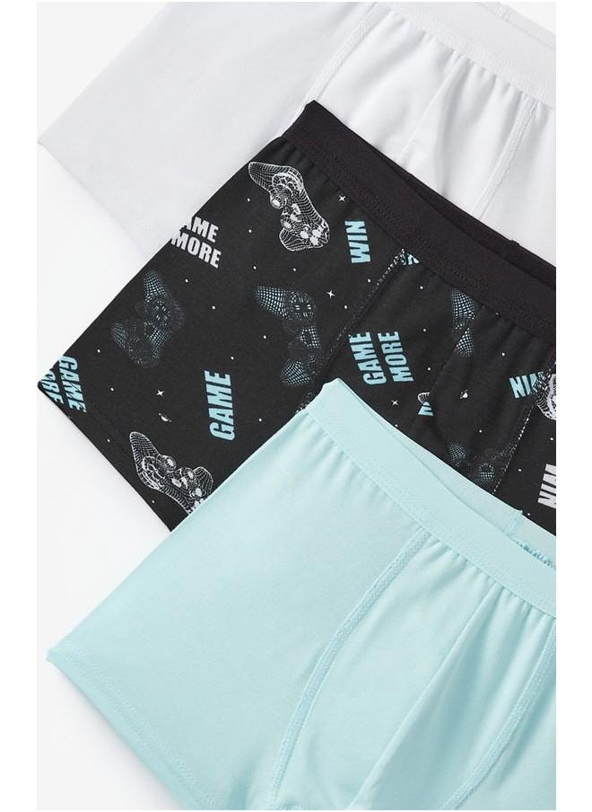 June Boy Game Patterned 3-Pack Boxer Black - Turquoise - White