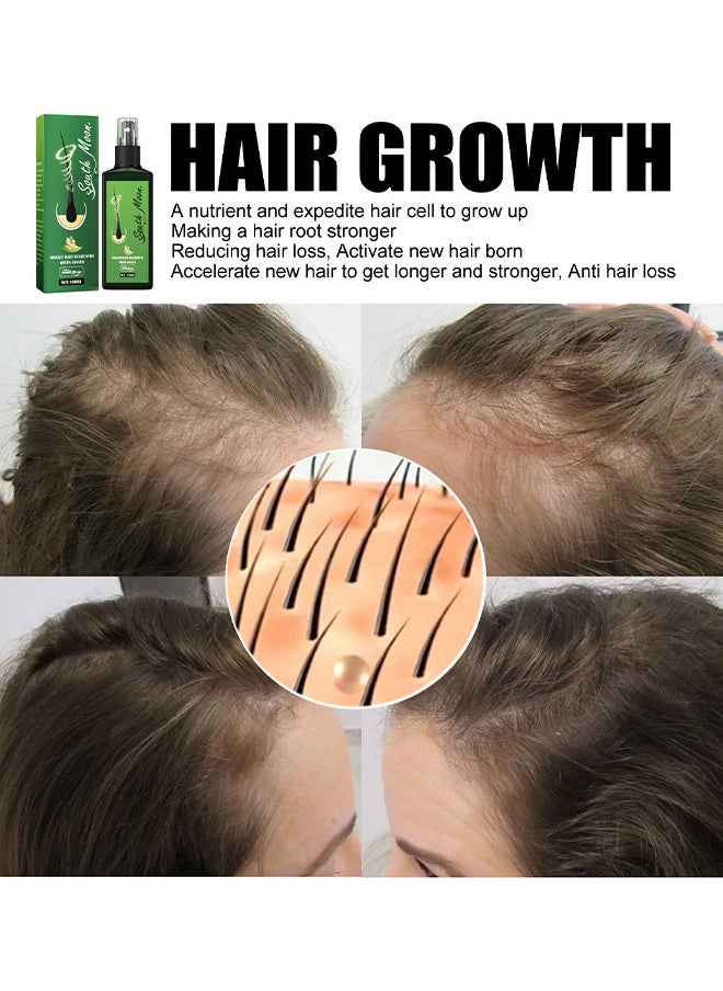 Green Ginger Hair Regrowth Spray, Hair Nourishing Growth Spray, Moisturizing Fast Growth Anti-Defixation Spray Growth Solution, Organic Growth Plus Nourishing Ginger Spray For Men And Women, 100ML