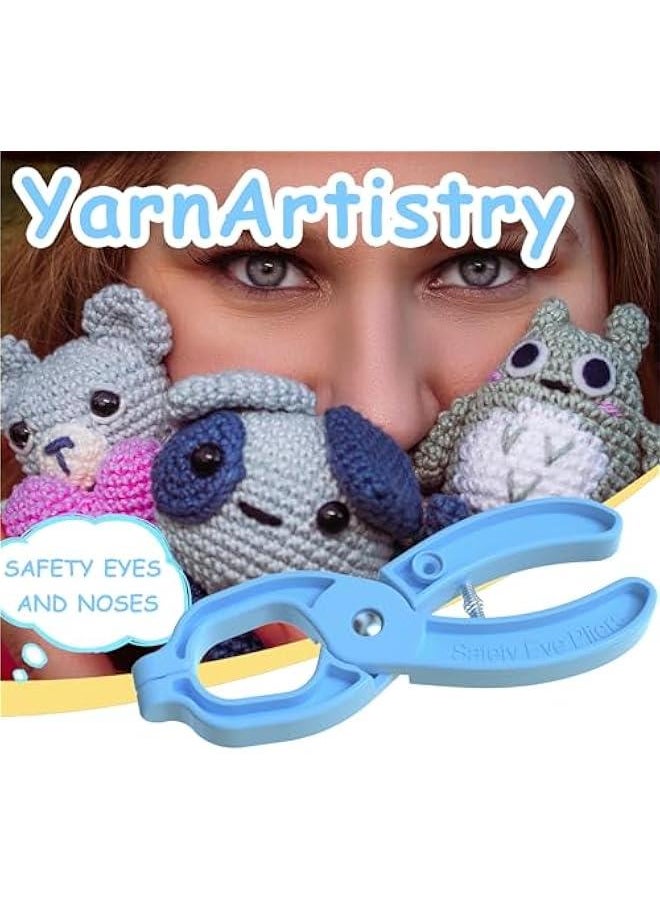 Safety Eye Tool Auxiliary Tool for Attaching Safety Eyes for Crocheting Safety Eyes Crochet Tools for Amigurumi Crochet & Stuffed 5-30mm Animal Eyes Making Supplies Tool（Blue 1pcs）