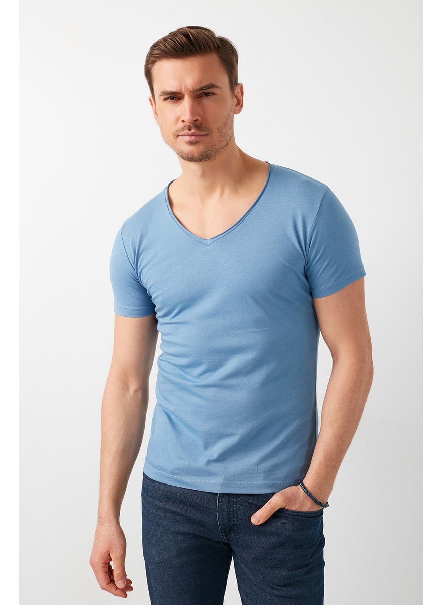 100% Cotton V-Neck Basic T Shirt Men's T Shirt 5412001