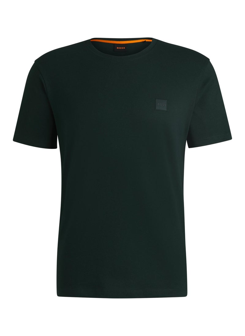 Cotton-jersey T-shirt with logo patch