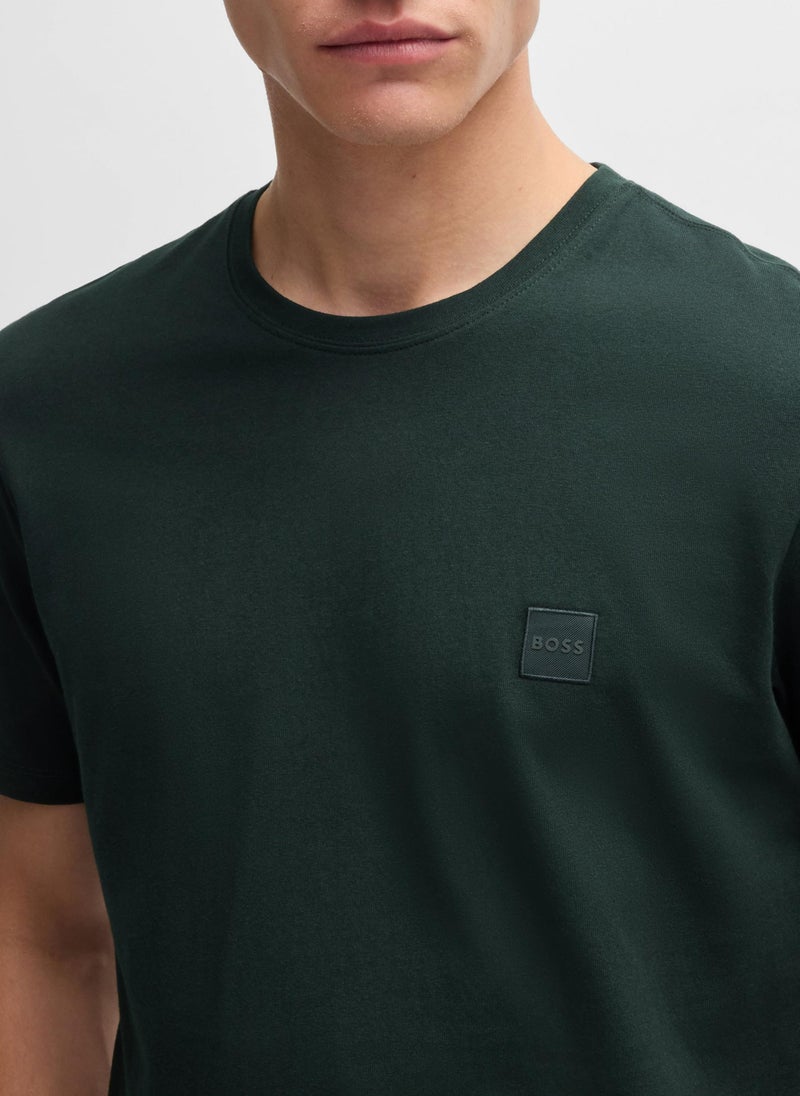 Cotton-jersey T-shirt with logo patch