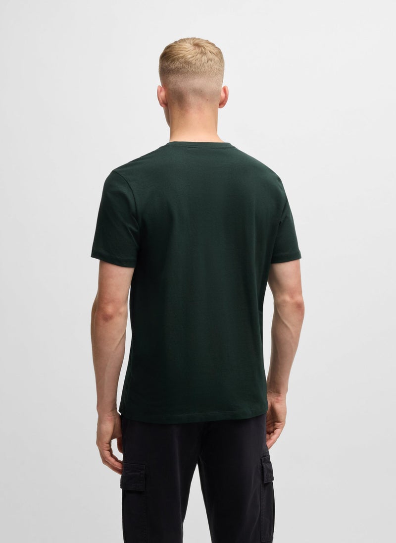 Cotton-jersey T-shirt with logo patch