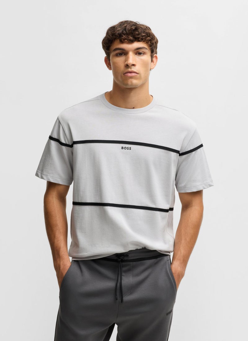 Relaxed-fit cotton T-shirt with tape and logo details