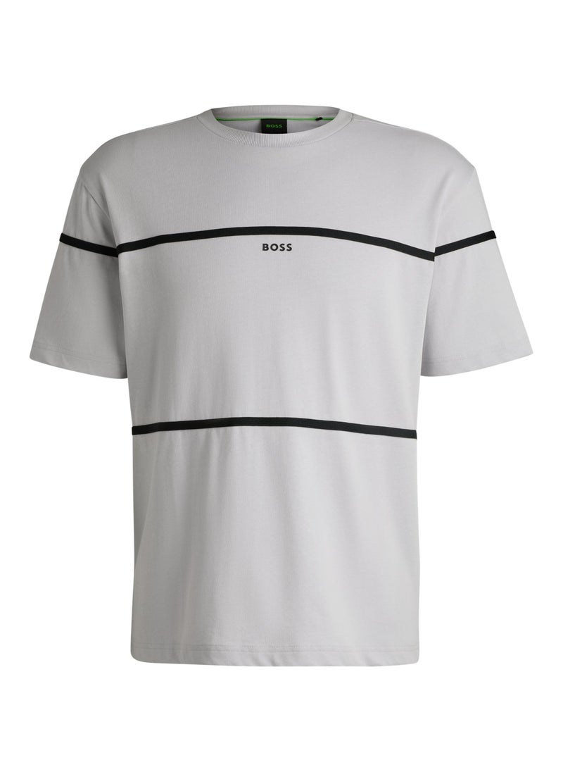 Relaxed-fit cotton T-shirt with tape and logo details