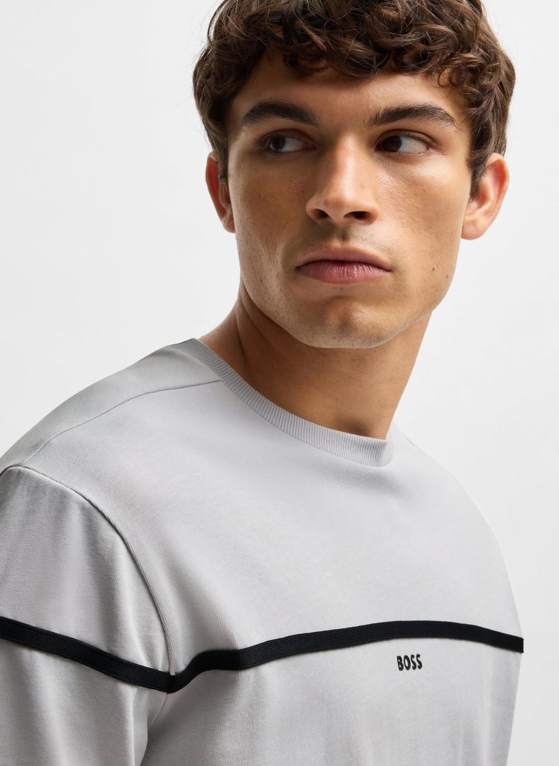 Relaxed-fit cotton T-shirt with tape and logo details