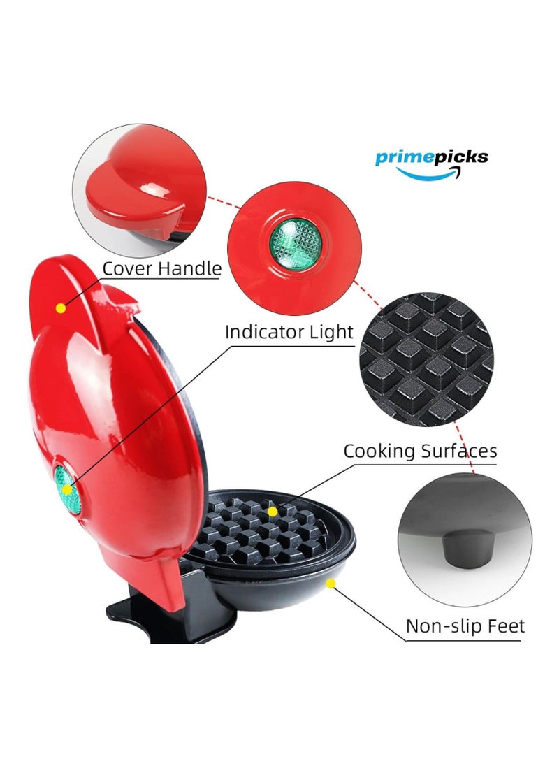 Mini Waffle Maker - Made with Premium Quality Plastic & Non-Stick Coating - Pancake Maker for Brownies, Cookies, Quesadillas, Calzones, Hash Browns and other Foods. (Mix colors)