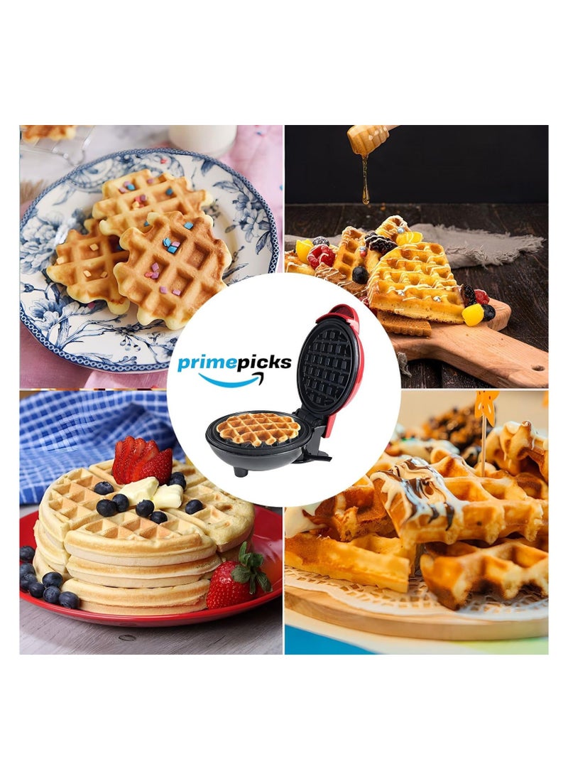 Mini Waffle Maker - Made with Premium Quality Plastic & Non-Stick Coating - Pancake Maker for Brownies, Cookies, Quesadillas, Calzones, Hash Browns and other Foods. (Mix colors)