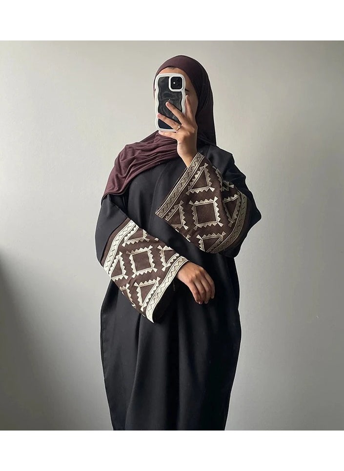 Abaya Embroidered Loose Sleeve Exquisite Cardigan Robe – Timeless Elegance, Modern Comfort