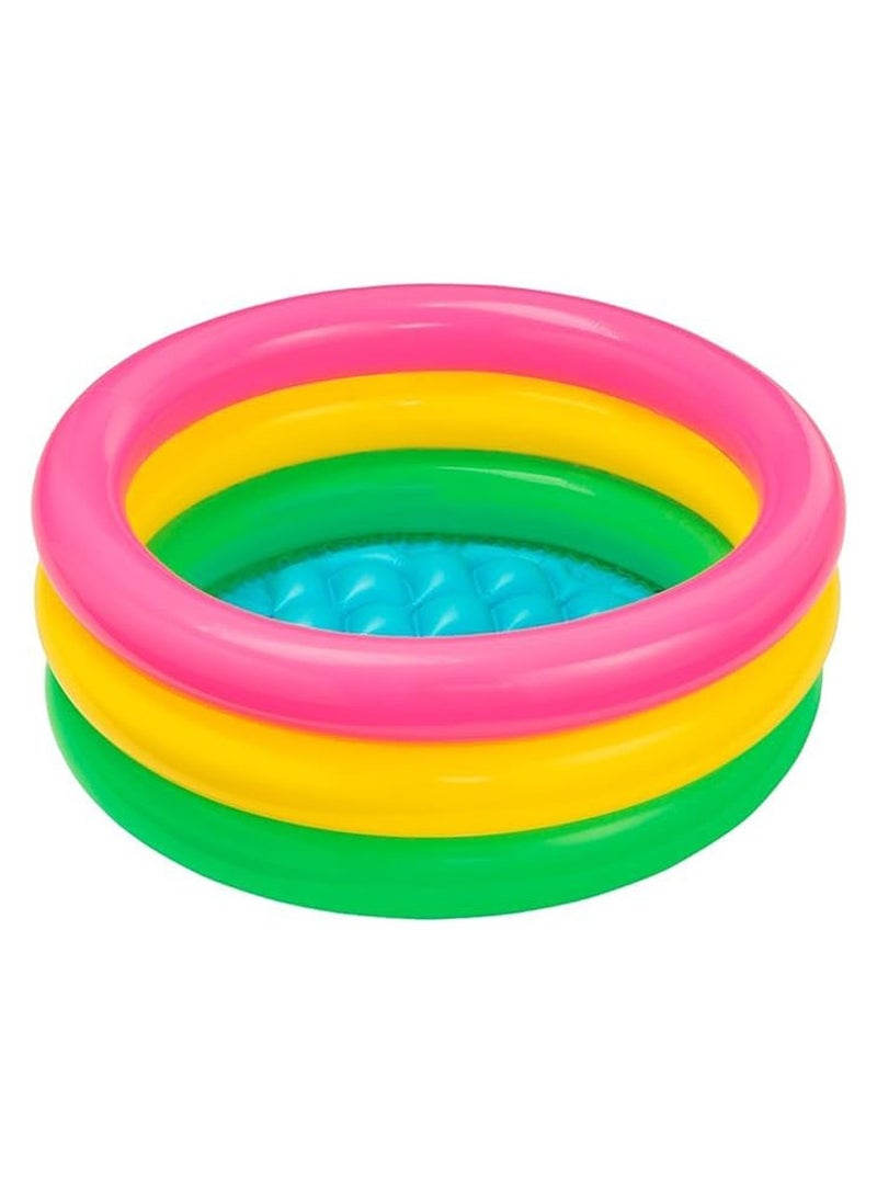 Round Inflatable Swimming Pool Kiddie Pool Blow Up Swimming Pool for Kids Toddler Bathing Tub Portable & Foldable (86x25 CM)