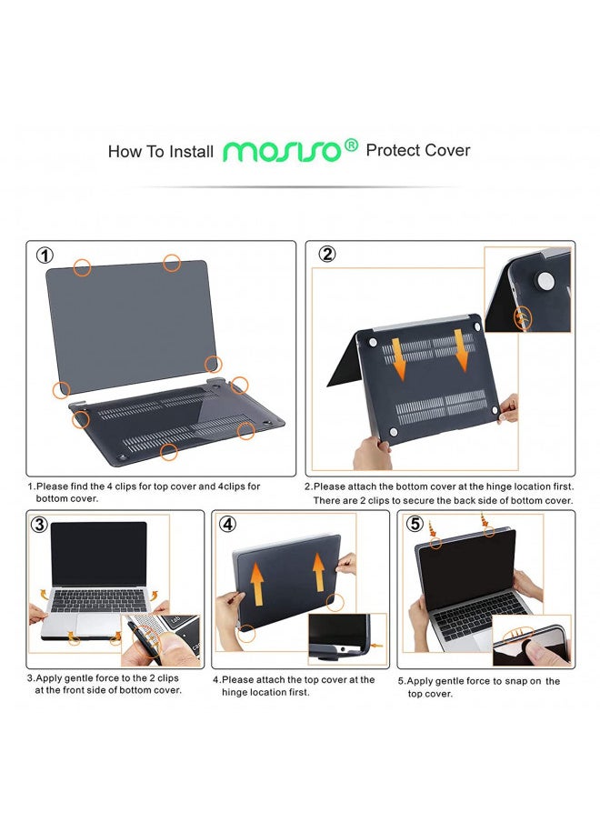 MOSISO Compatible with MacBook Air 13 inch Case 2022 2021 2020 2019 2018 Release A2337 M1 A2179 A1932 Retina Display with Touch ID, Protective Plastic Hard Shell Case Cover, Chalk Pink