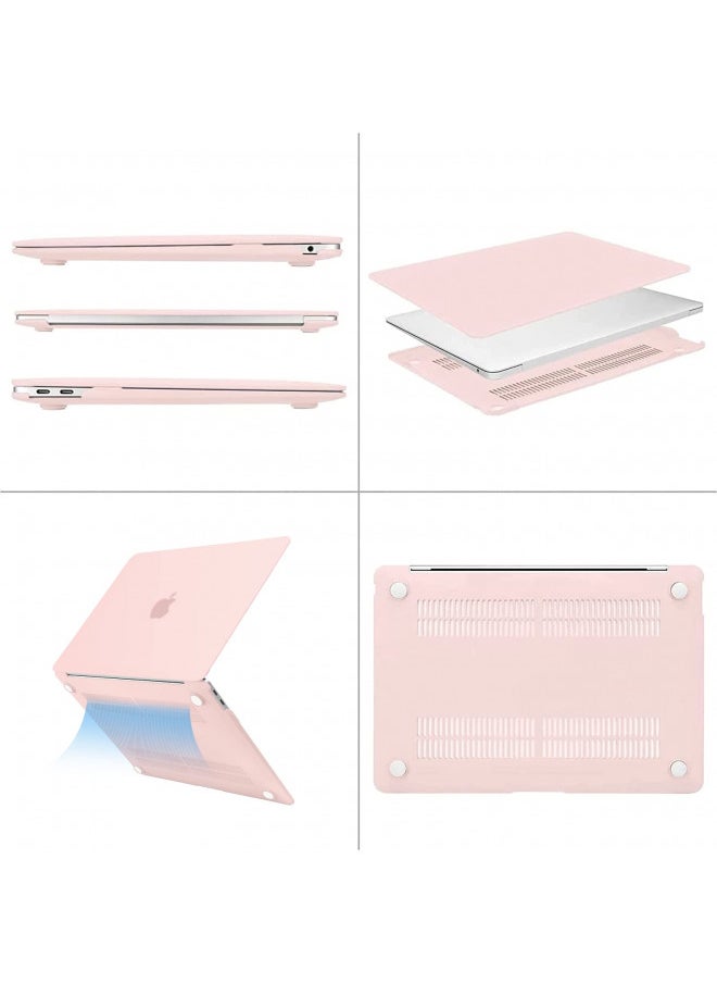 MOSISO Compatible with MacBook Air 13 inch Case 2022 2021 2020 2019 2018 Release A2337 M1 A2179 A1932 Retina Display with Touch ID, Protective Plastic Hard Shell Case Cover, Chalk Pink