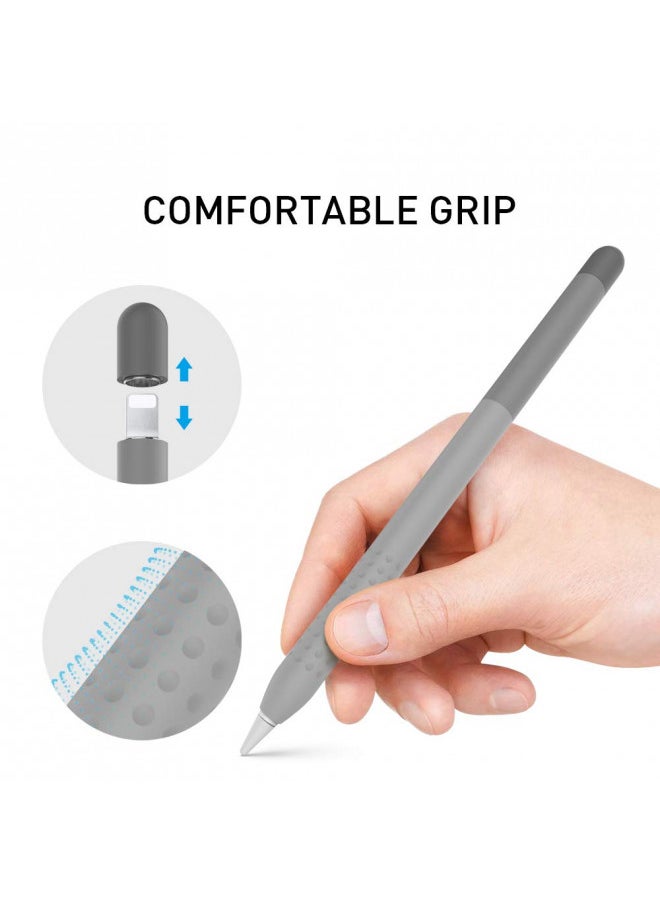 Delidigi Gradient Color Case Cover for Apple Pencil 1st Gen, Silicone Apple Pencil Case Sleeve Protective Cover Accessories for Apple Pencil 1st Generation (Gradient Grey)