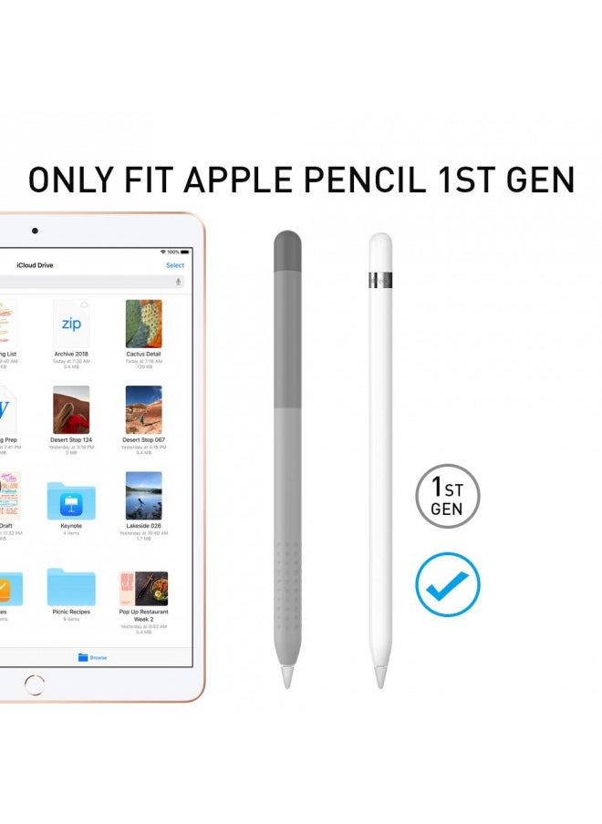 Delidigi Gradient Color Case Cover for Apple Pencil 1st Gen, Silicone Apple Pencil Case Sleeve Protective Cover Accessories for Apple Pencil 1st Generation (Gradient Grey)