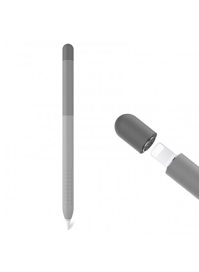 Delidigi Gradient Color Case Cover for Apple Pencil 1st Gen, Silicone Apple Pencil Case Sleeve Protective Cover Accessories for Apple Pencil 1st Generation (Gradient Grey)