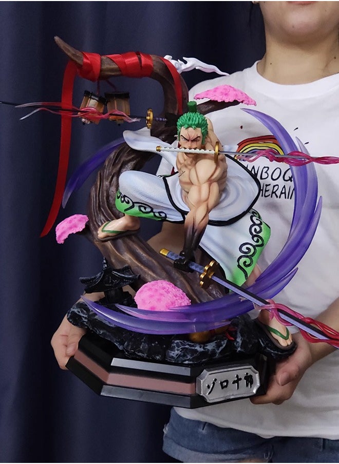 One piece Crazy tiger Zoro Action Figure Decorative Resin Sculpture Home Decor Statue, Art Figurine Home Ornament Decoration for Office, Living Room, Bedroom, Book Shelf, TV Cabinet, Desktop