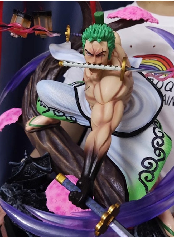 One piece Crazy tiger Zoro Action Figure Decorative Resin Sculpture Home Decor Statue, Art Figurine Home Ornament Decoration for Office, Living Room, Bedroom, Book Shelf, TV Cabinet, Desktop