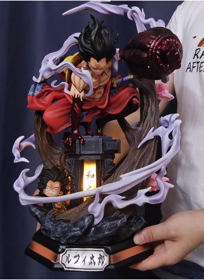 One piece Wano Luffy Action Figure Decorative Resin Sculpture Home Decor Statue, Art Figurine Home Ornament Decoration for Office, Living Room, Bedroom, Book Shelf, TV Cabinet, Desktop