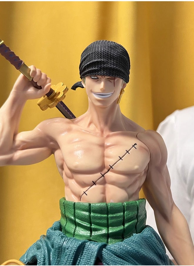 One piece Dream Zoro Action Figure Decorative Resin Sculpture Home Decor Statue, Art Figurine Home Ornament Decoration for Office, Living Room, Bedroom, Book Shelf, TV Cabinet, Desktop