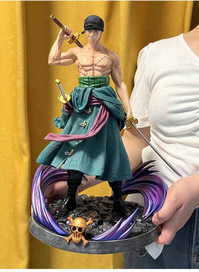 One piece Dream Zoro Action Figure Decorative Resin Sculpture Home Decor Statue, Art Figurine Home Ornament Decoration for Office, Living Room, Bedroom, Book Shelf, TV Cabinet, Desktop