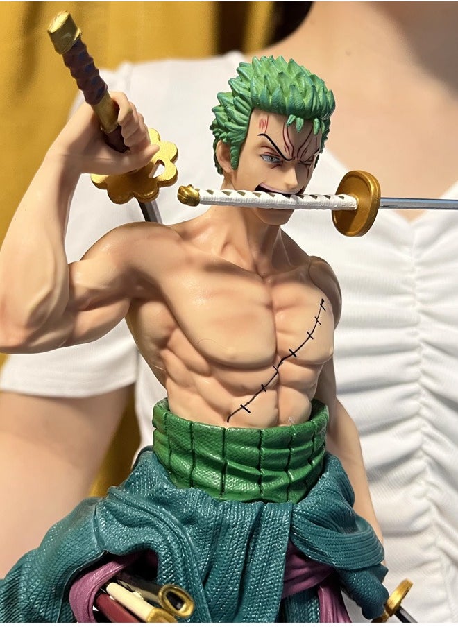 One piece Dream Zoro Action Figure Decorative Resin Sculpture Home Decor Statue, Art Figurine Home Ornament Decoration for Office, Living Room, Bedroom, Book Shelf, TV Cabinet, Desktop