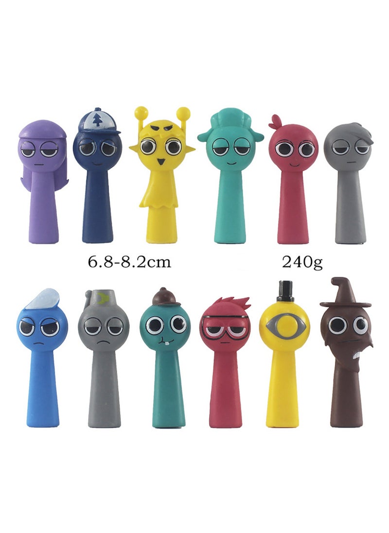 12-Piece Set Of Rhythm Box Figurines Collection, 7-8cm Cute Rhythm Box Game Peripheral Figurines, Desktop Ornaments, Suitable For Gifts For Children And Fans (Style 3)