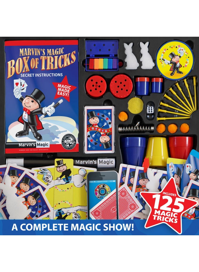 Marvin's Magic - 125 Amazing Magic Tricks for Children - Kids Magic Set - Magic Kit for Kids Including Magic Wand, Card Tricks + Much More - Suitable for Age 6+