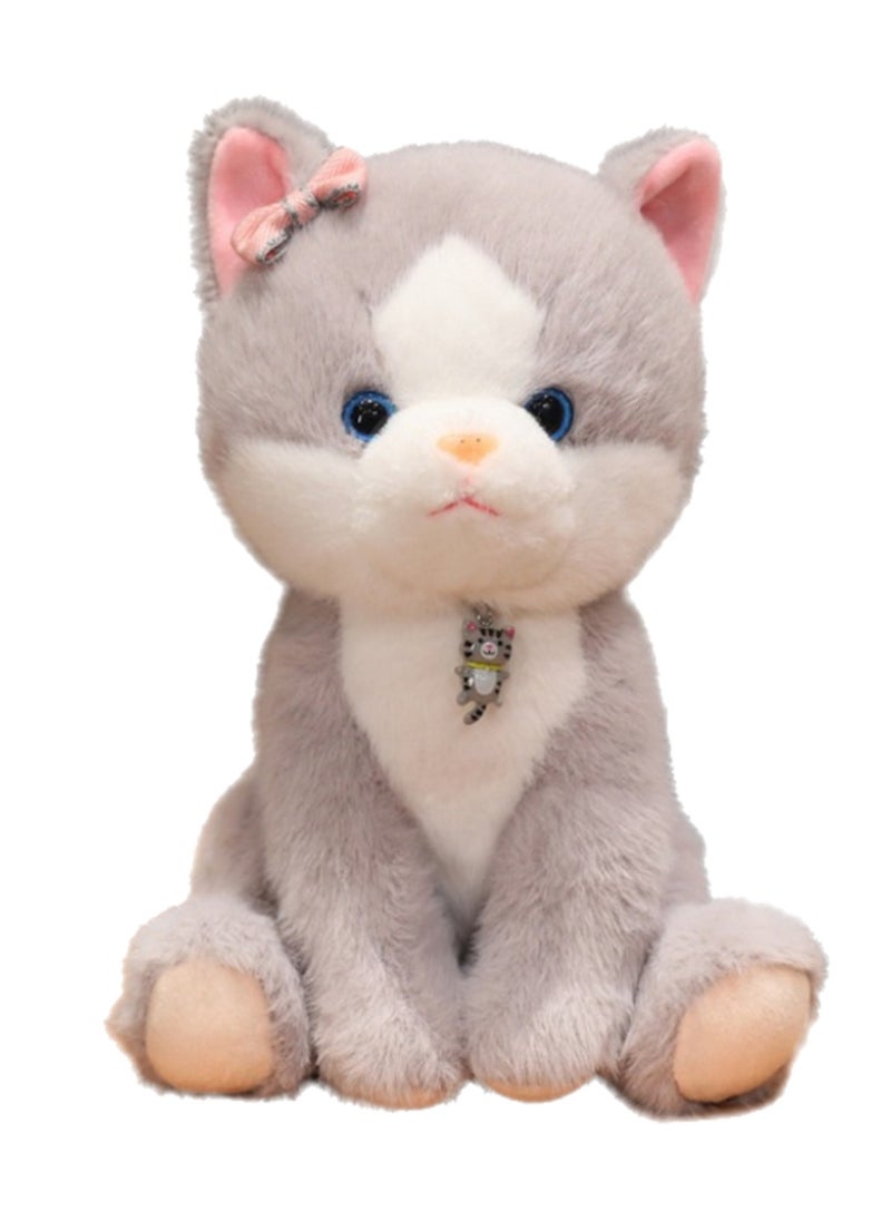 25 CM Cute Cat Plush Toy Soft Stuffed Cartoon Animal Doll For Girls And Boys All Ages Gift（Style 1）