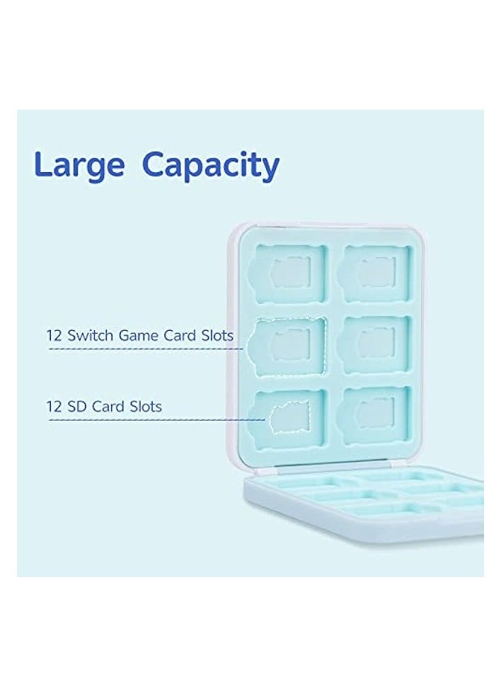 Portable Switch Game Card Case-Switch Game Holder Case with 12 Game Card Slots-Game Card Cartridge Carrying Storage Box Compatible with Switch - Shark Party