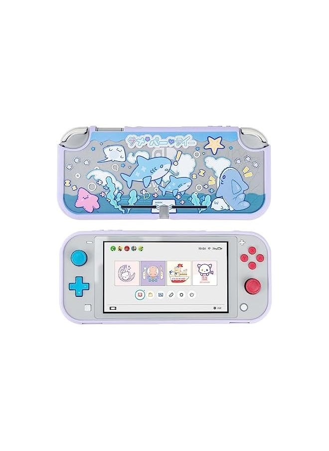 Protective Case for Switch Lite Cute Slim Cover Case Anti-Scratch Shock Absorption Hard Protective Shell Compatible with Switch Lite Skin- Shark Party