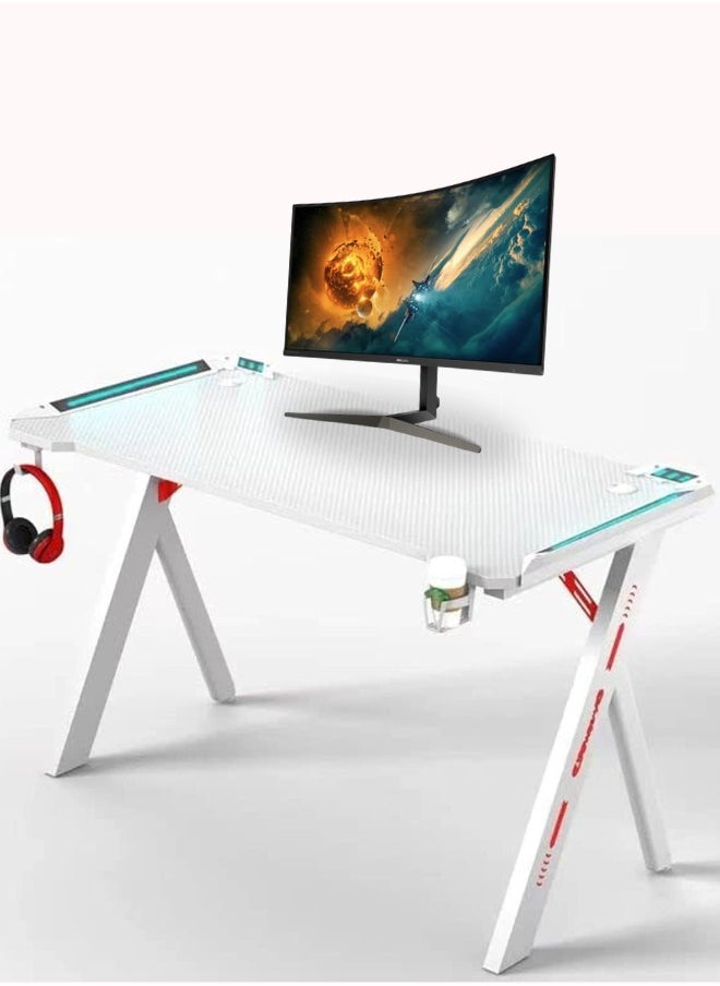 MAF Y-141 Gaming Table 120CM – Compact and Stylish White Desk with Cable Management