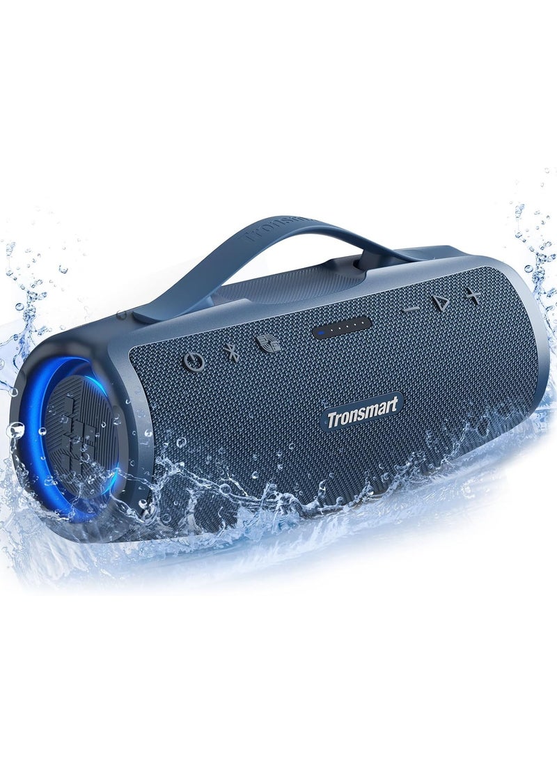 Tronsmart Mirtune S100 Portable Bluetooth Speaker, 50W Punchy Bass & Clear Treble, Retractable Handle, 20H Playtime, IPX7 Waterproof, Customize EQ, Built-in Power Bank for Outdoor, Camping,Beach(Blue)