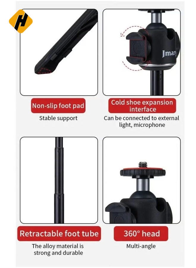 The Jmary MT-29 Portable Mini Tripod is a lightweight and compact tripod that is perfect for a variety of photography and videography applications.