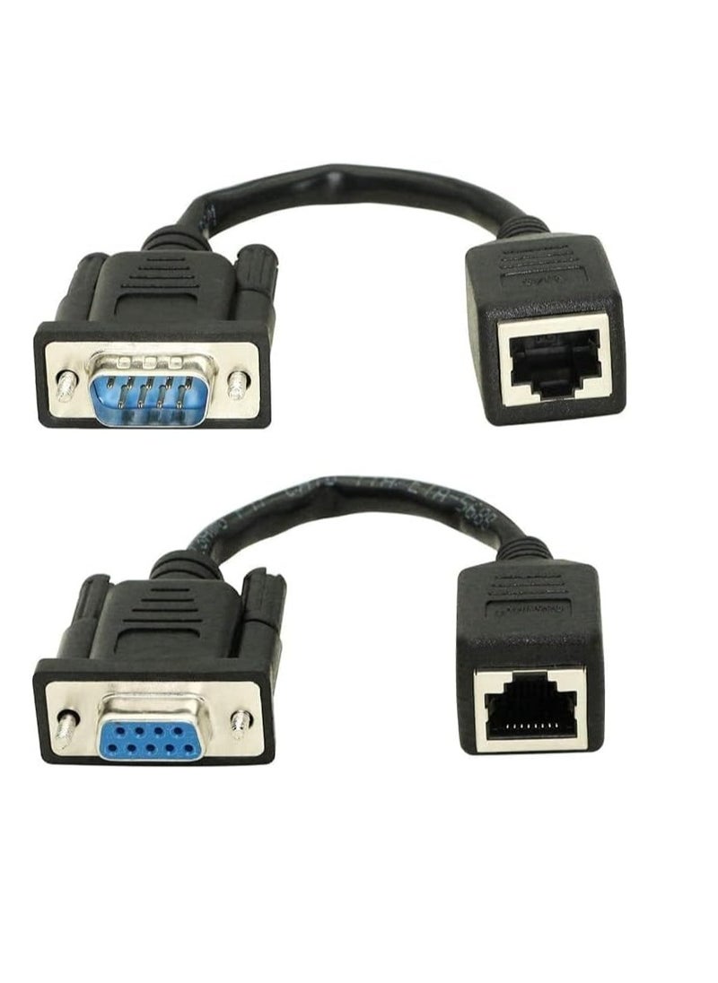 DKURVE DB9 RS232 to RJ45 Adapter Cable (0.1M) / Female & Male Serial Port Extender