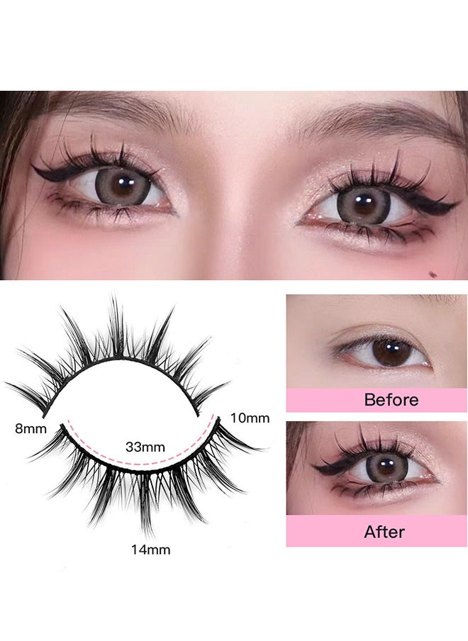 10 Pairs Manga Lashes, Big Eye Lashes, Natural Look Anime False, BigEyelashes, Eyelashes Individual Wispy Korean Makeup Eye Lashes, Clusters Asian Fake Eyelashes Pack, Cruelty Free