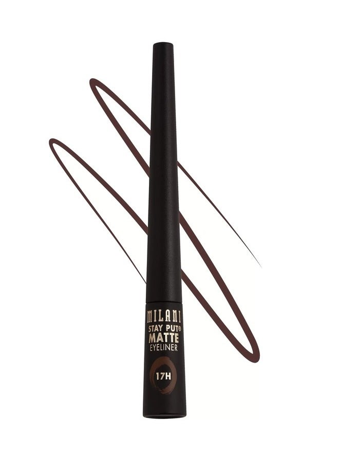 Milani Stay Put Matte 17HR Liquid Eyeliner - Coffee Matte (0.09 Fl. Oz.) No 120, Long-Lasting Liquid Eyeliner for Perfect Eye Definition