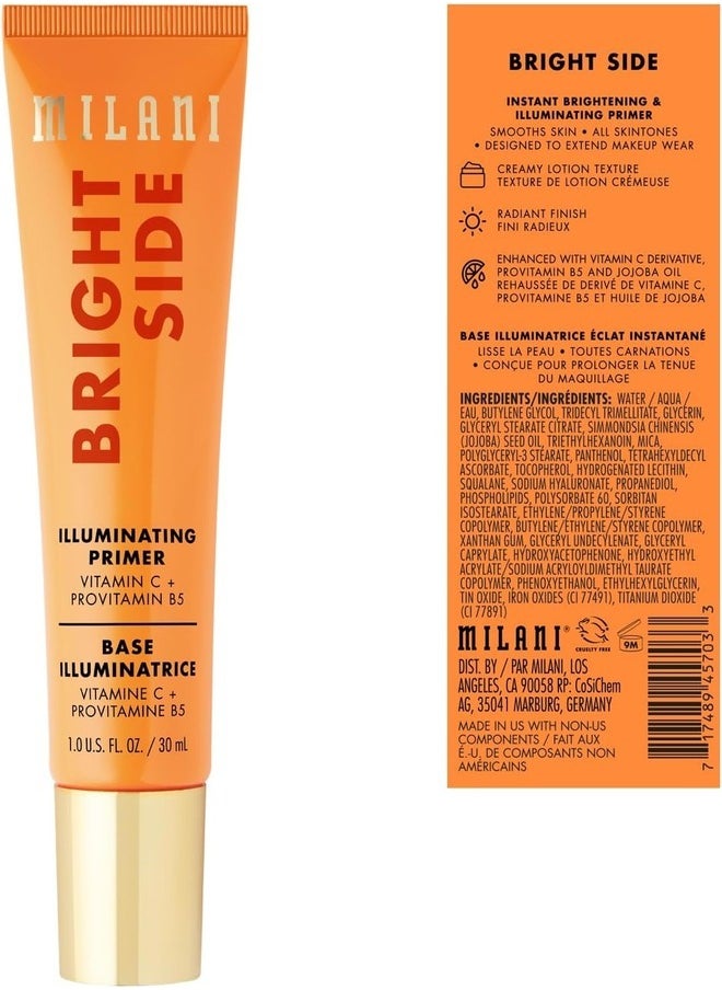 Milani Bright Side Primer for Makeup 30ml Brightening Face Primer for Dewy Skin