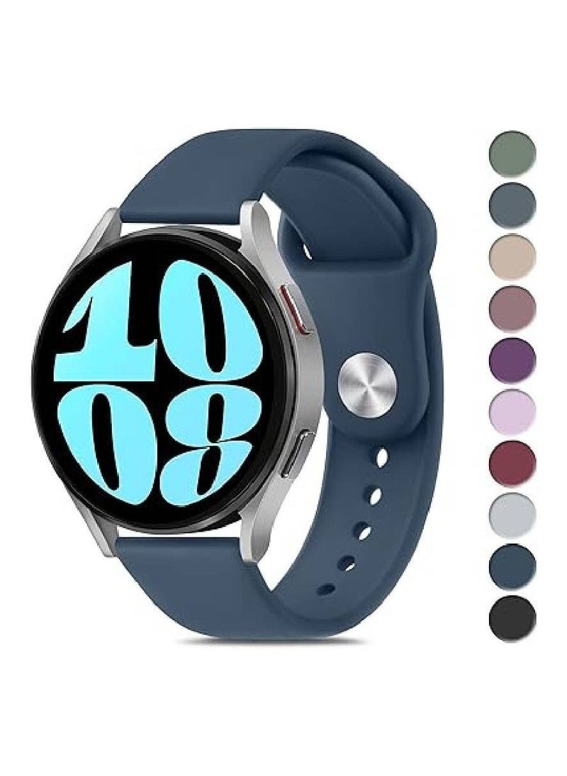 Stylish Abyss Blue Silicone Sport Strap for Samsung Galaxy Watch 6 – Fits 40mm, 44mm, 43mm, and 47mm Sizes